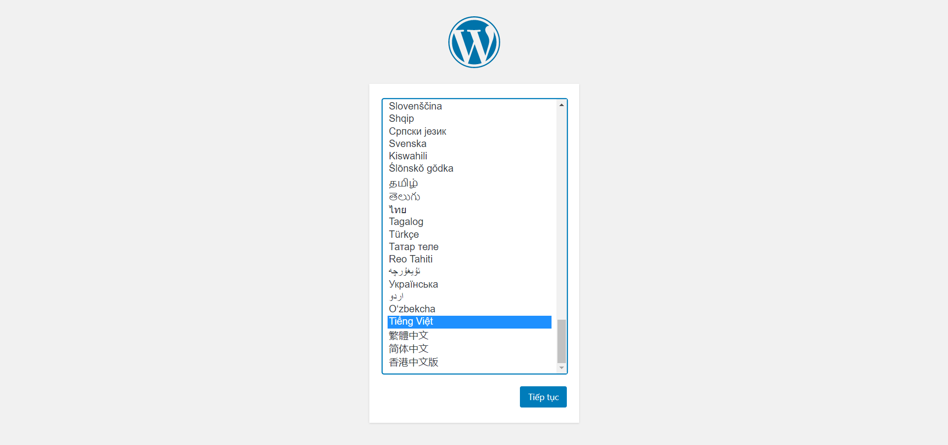 Truy cập giao diện web để hoàn tất cài đặt WordPress