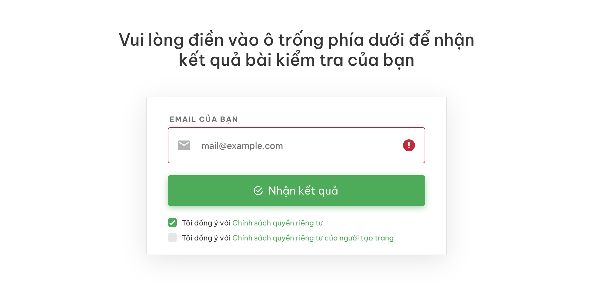 Thu thập email bằng nội dung tương tác