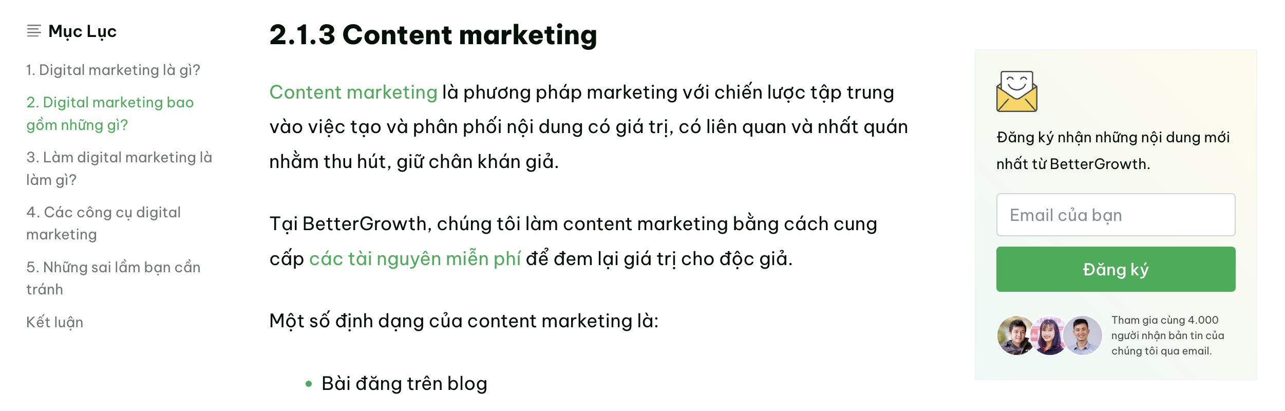 Thu thập email từ thanh bên blog